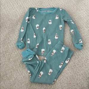 Carter's Teal Snowman Kids Pajama Set